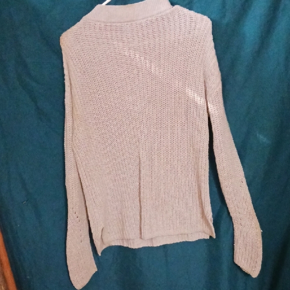 GAP Women's Cream Cardigan with Lace-Up Front - Picture 5 of 7